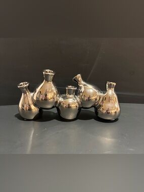 Metallic Silver Decorative Bud Vase Set - Home Accents
